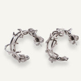 Aros Espina plata rodiada