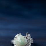 Perpetua asymmetrical ring with amazonite