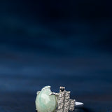 Perpetua asymmetrical ring with amazonite