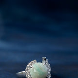 Perpetua asymmetrical ring with amazonite