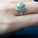 Perpetua asymmetrical ring with amazonite