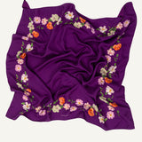 Carré Cenefa Rosas Berenjena