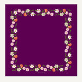 Carré Cenefa Rosas Berenjena Lana