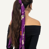 Carré Cenefa Rosas Berenjena