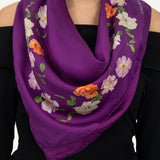 Carré Cenefa Rosas Berenjena