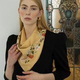 Carré Cenefa Rosas Camel 70x70