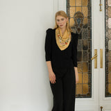 Carré Cenefa Rosas Camel 70x70