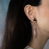 Perpetual teardrop earrings with chalcedony