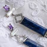 Fringed Perpetua earrings with sodalite