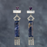 Fringed Perpetua earrings with sodalite