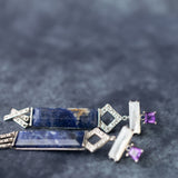 Fringed Perpetua earrings with sodalite