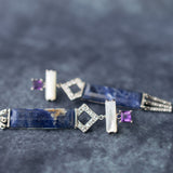 Fringed Perpetua earrings with sodalite