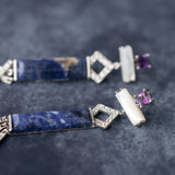 Fringed Perpetua earrings with sodalite