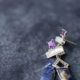 Fringed Perpetua earrings with sodalite