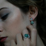 Perpetua round earrings with amazonite