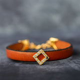 Gold-plated leather Perpetua bracelet