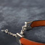 Perpetua leather-rhodium plated silver bracelet